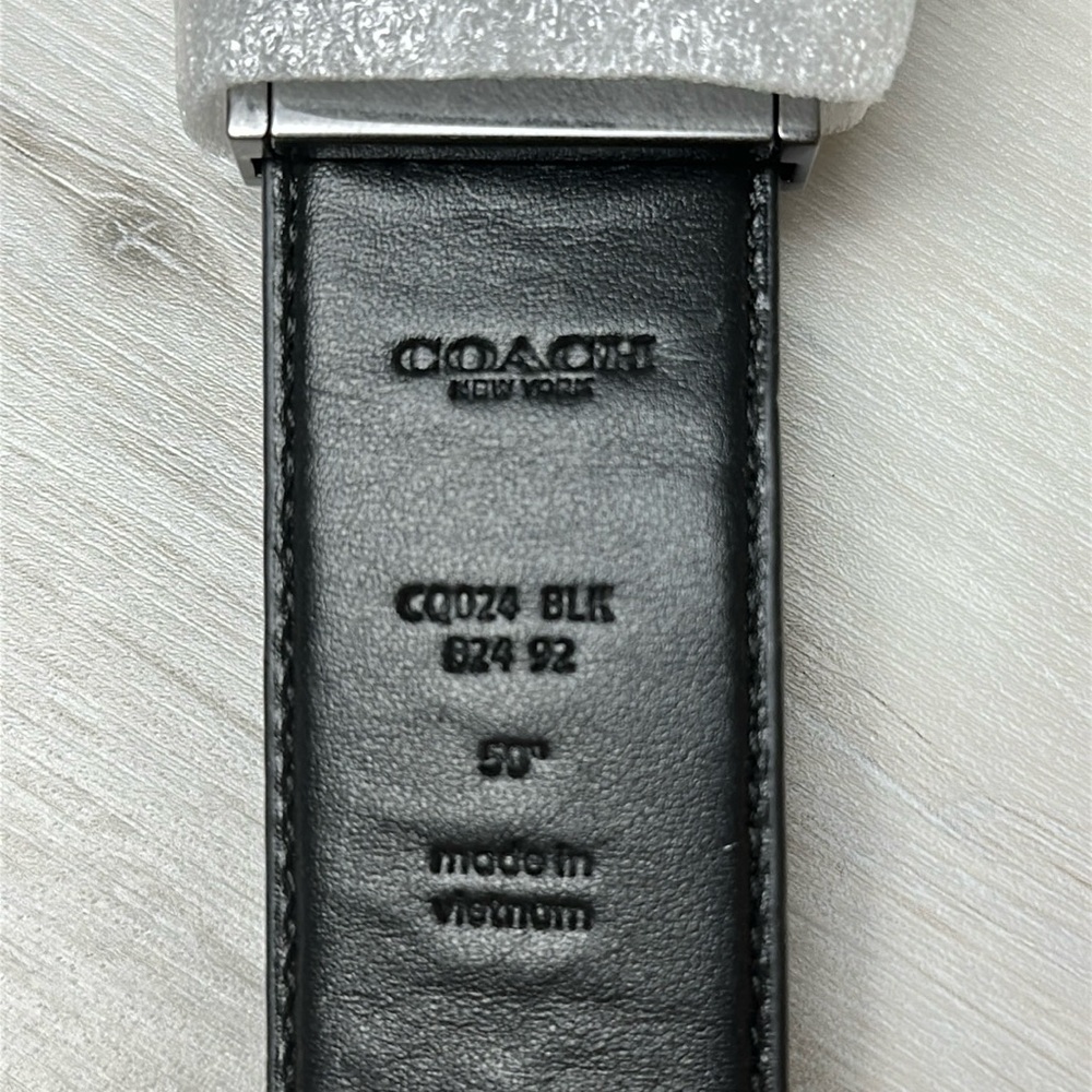 Coach Harness Buckle Cut To Size Reversible Belt Black 50" New‎ With Tags - Picture 4 of 8